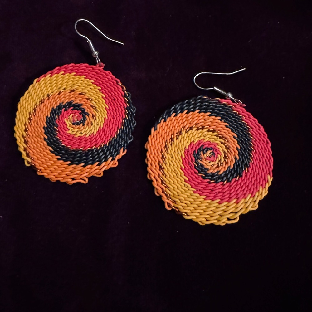 Colorful Spiral Earrings Artist Made. OOAK.